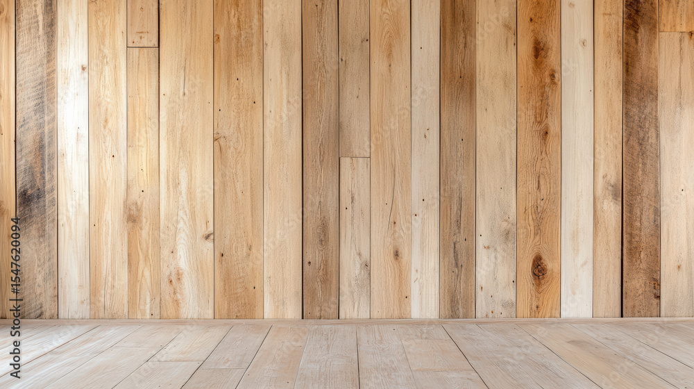 Minimal wood plank wall with soft gradient light creates warm atmosphere Minimal wood plank wall with soft gradient light creates warm atmosphere