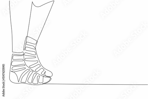 Continuous one line drawing a pair of socked feet. Good anti odor material. Sweat absorbent material. Stay active. Stepping freely. Anti Bullying Day. Single line draw design vector illustration