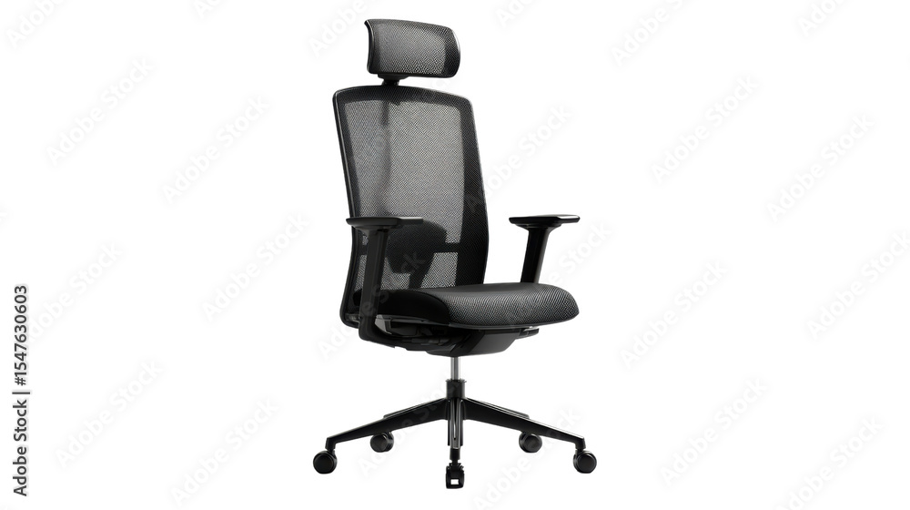 Ergonomic office chair with mesh backrest and headrest, designed for comfort and productivity. Ergonomic office chair with mesh backrest and headrest, designed for comfort and productivity.