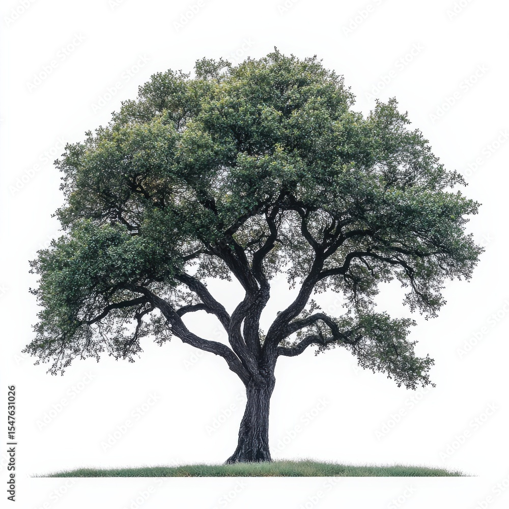 Fototapeta premium Majestic Tree with Thick Trunk and Lush Green Foliage