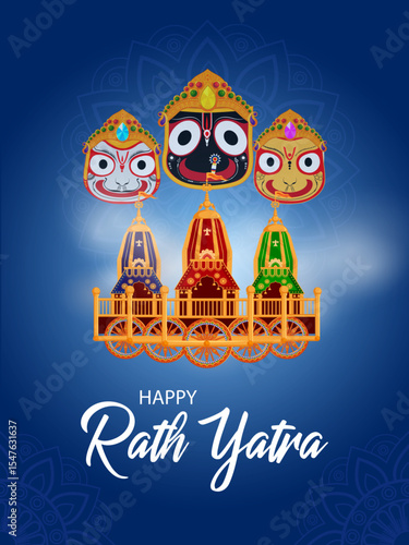Rath Yatra Chariot Festival of Hindu God Lord Jagannath celebrated in Odisha India