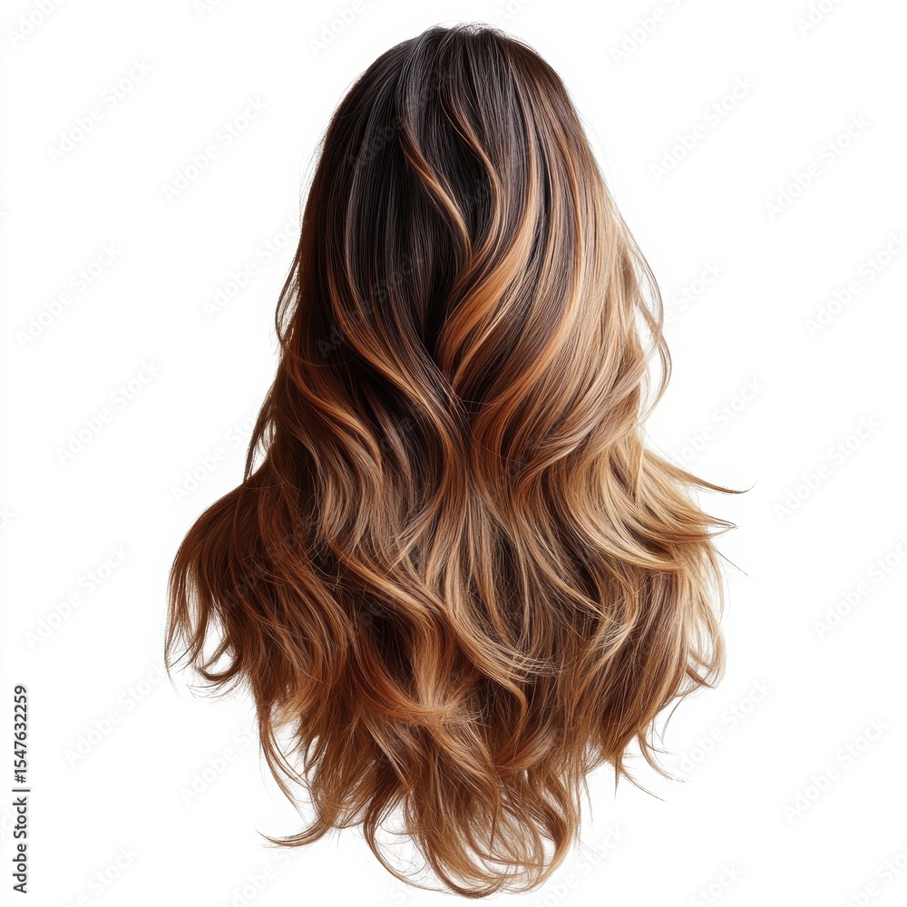 Naklejka premium Beautifully Styled Hair with Cascading Layers and Soft Waves