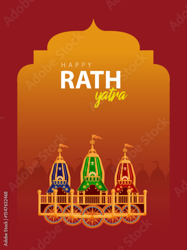 Rath Yatra Chariot Festival of Hindu God Lord Jagannath celebrated in Odisha India