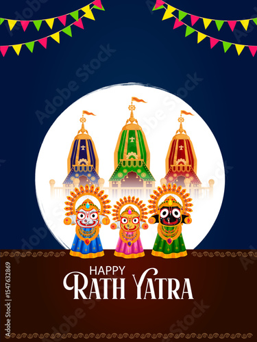 Rath Yatra Chariot Festival of Hindu God Lord Jagannath celebrated in Odisha India