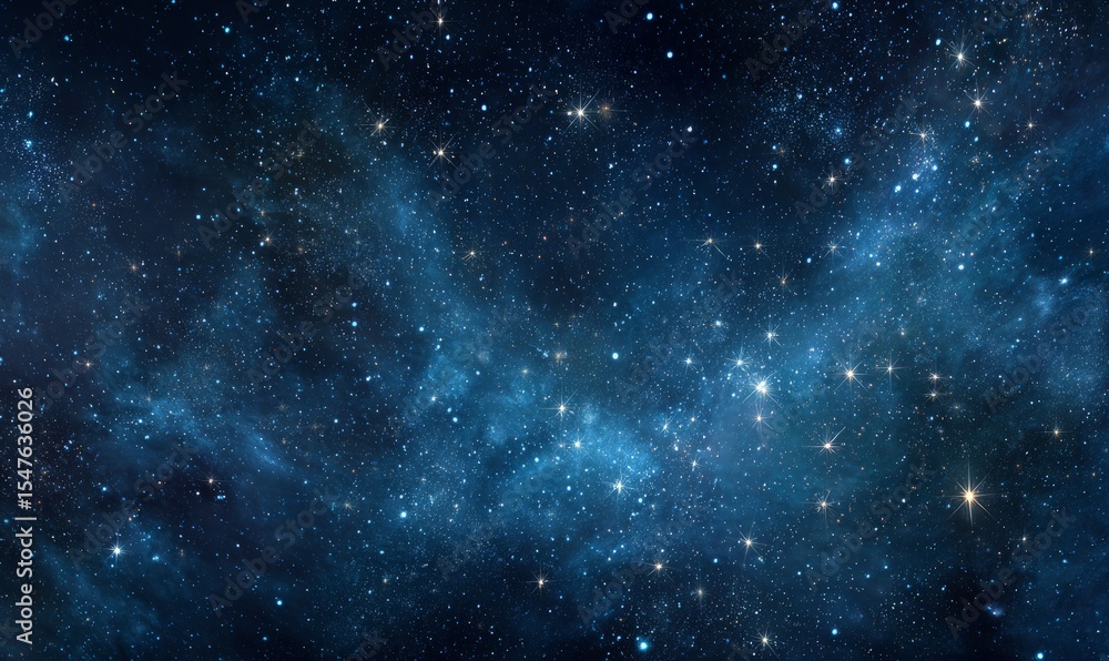 Obraz premium Dark Blue Cosmic Nebula Space Background