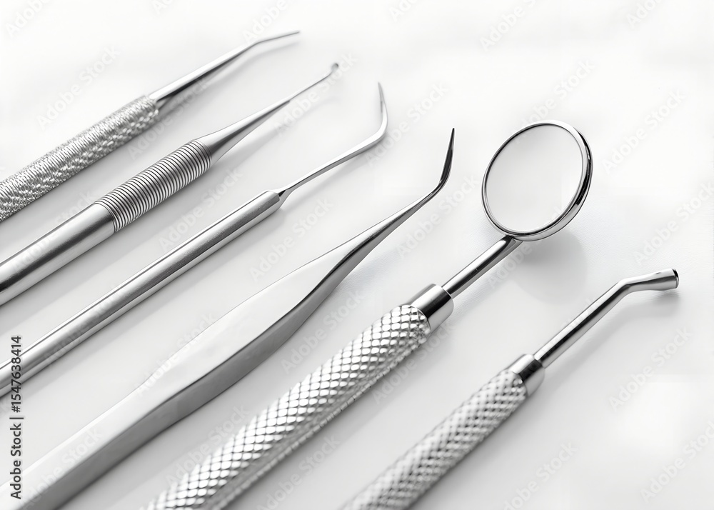 Close-up of specialized dental instruments, symbolizing precision and health-focused treatment Close-up of specialized dental instruments, symbolizing precision and health-focused treatment