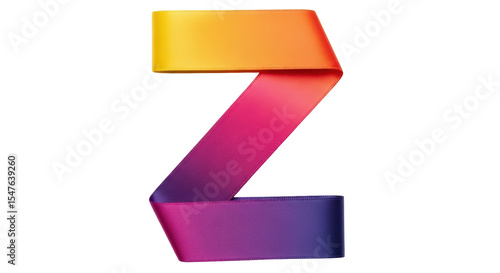 Free Download Isolated colorful ribbon in the shape of the letter z - GFXLoad
