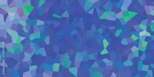 Abstract mosaic background illustration with cool blue tones and geometric shapes for creative design purposes