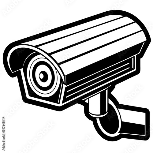 Security camera illustration isolated on white background