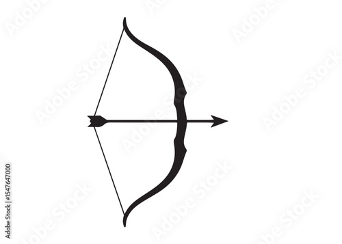 archer bow logo silhouette vector, bow and arrow logo icon silhouette, bow and arrow silhouette logo vector, bow and arrow silhouette vector logo on white background