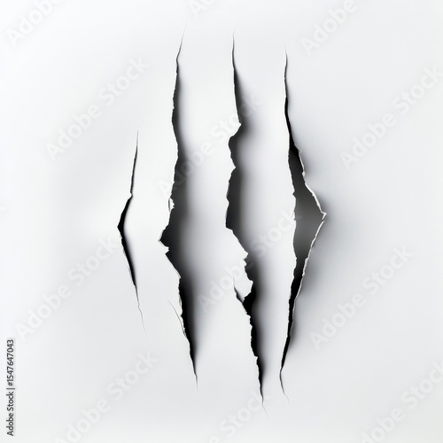 Angular Lines of Torn Paper Creating Dynamic Textural Visuals