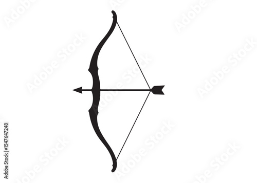 archer bow logo silhouette vector, bow and arrow logo icon silhouette, bow and arrow silhouette logo vector, bow and arrow silhouette vector logo on white background