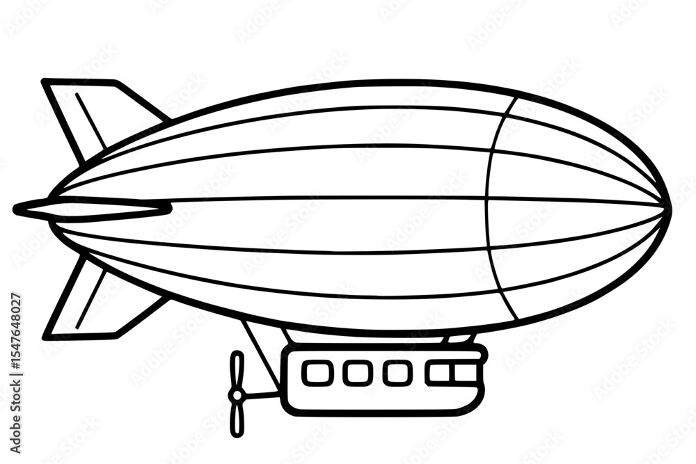 Fototapeta premium Vector Illustration of Classic Zeppelin Airship