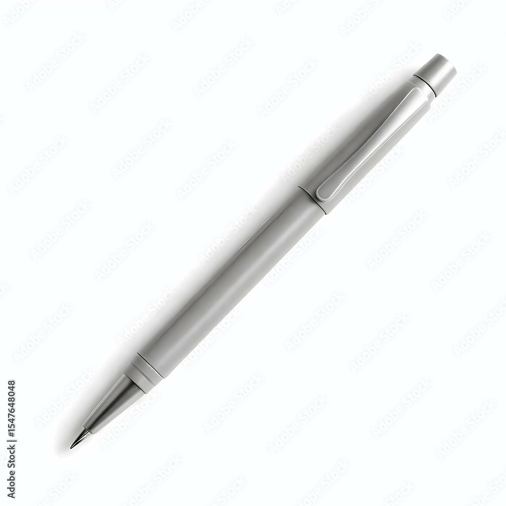 Naklejka premium silver ballpoint pen