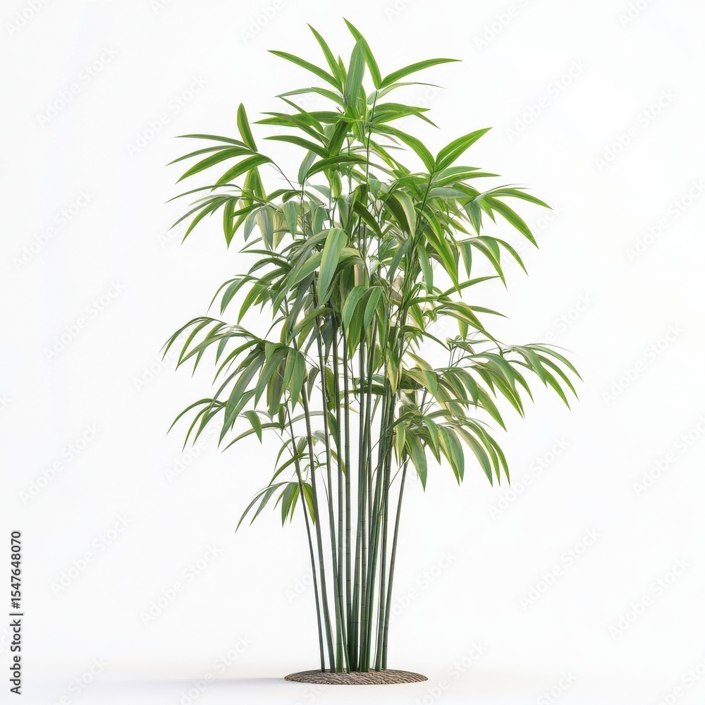 Obraz premium Lush Green Bamboo Plant with Segmented Stalks Growing Tall