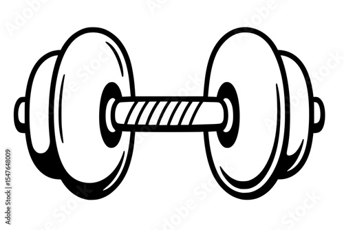 Vector Illustration of a Strongman Dumbbell with Exaggerated Weights