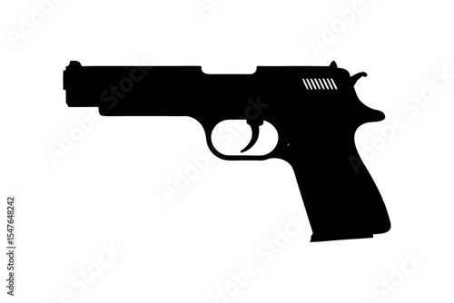 Black Silhouette Handgun, Weapon, Pistol