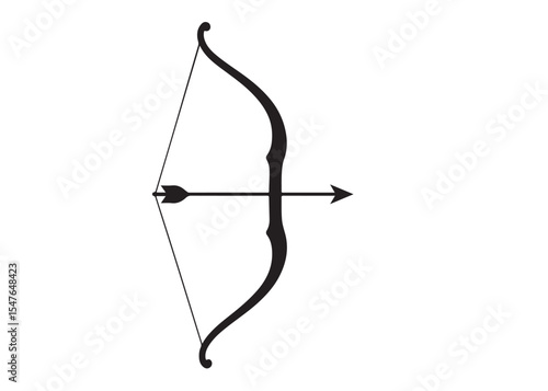 archer bow logo silhouette vector, bow and arrow logo icon silhouette, bow and arrow silhouette logo vector, bow and arrow silhouette vector logo on white background