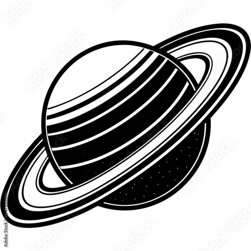 Saturn planet with rings isolated on white background