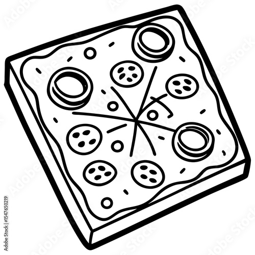 Isometric toast with tomato slices isolated on white background
