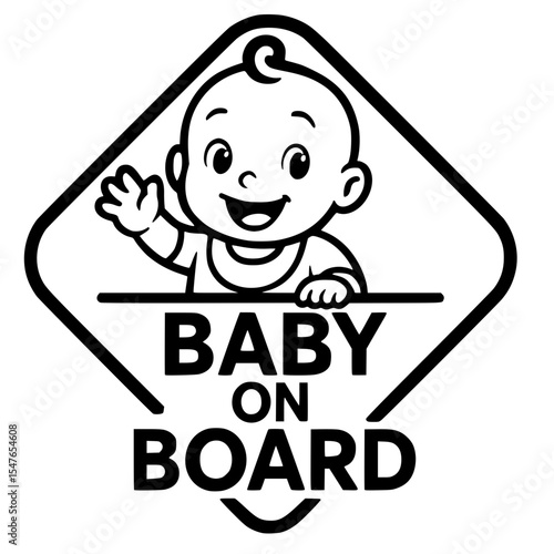 baby girl on board icon