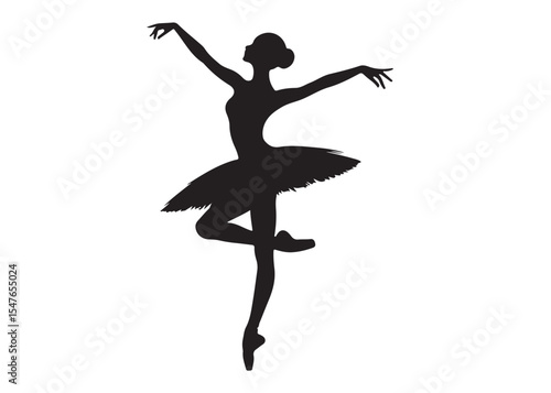 ballet dancer logo silhouette vector, ballet silhouette ballerina logo icon silhouette, ballet jumping dancer female dancer action pose black silhouette isolated on white background.