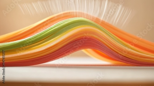 Colorful Layers of Wavy Paper in Bright and Cheerful Colors