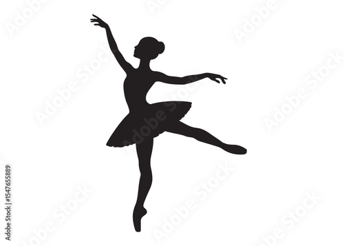 ballet dancer logo silhouette vector, ballet silhouette ballerina logo icon silhouette, ballet jumping dancer female dancer action pose black silhouette isolated on white background.