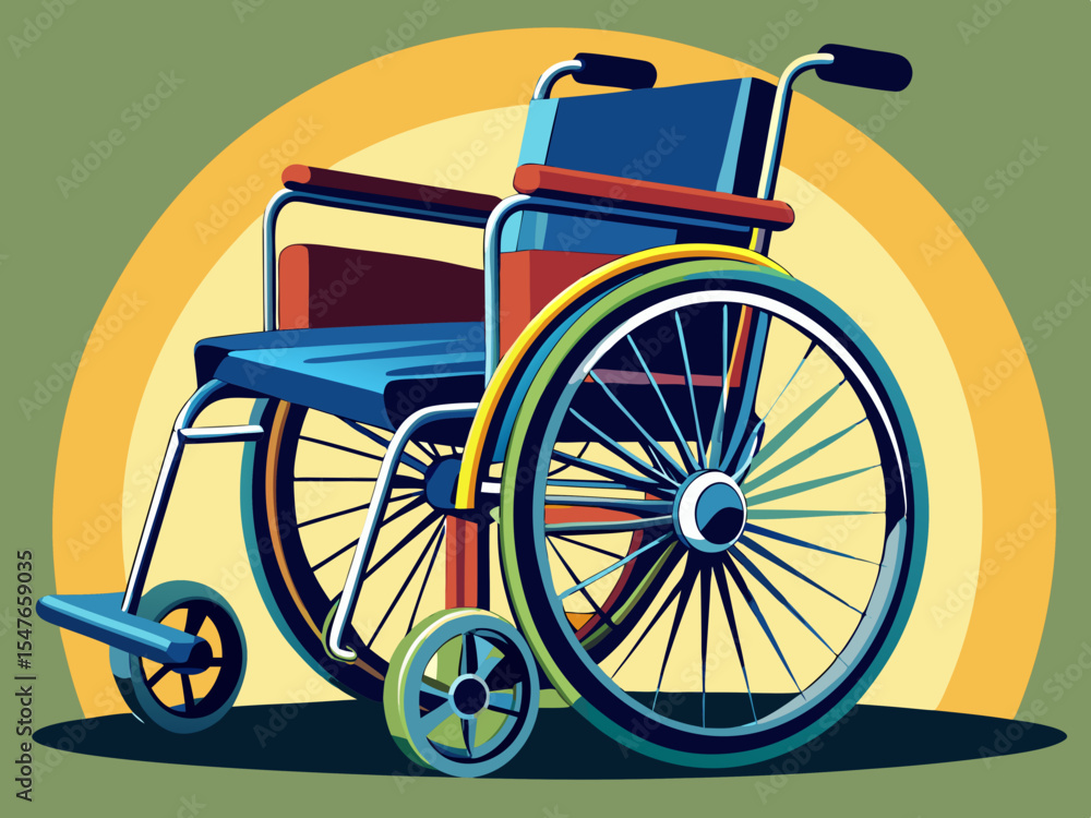 Fototapeta premium vector of A wheeled wheelchair is a device for sick patients who cannot move...