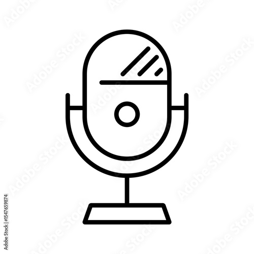 Microphone line icon.  Mic line icon. Editable stroke. Vector icon. Isolated on transparent background.
