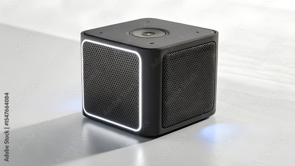 Obraz premium Sleek, modern cube speaker, perfect for any space.