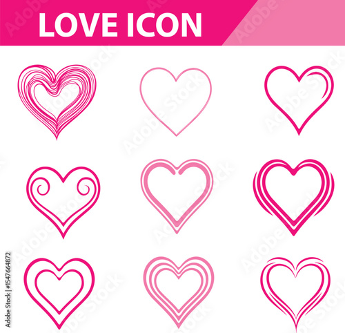 Heart border, continuous line art 