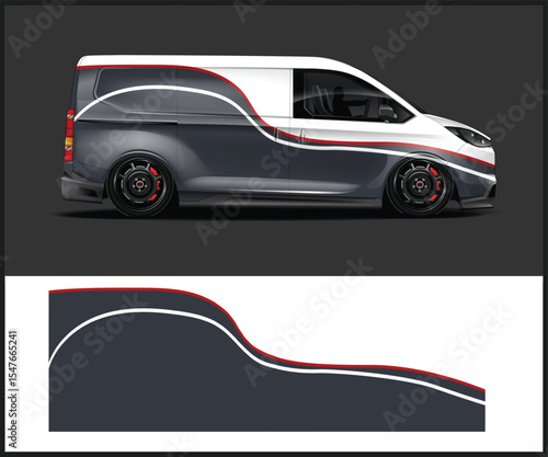 Custom Race Car Design with Red and Gray Livery