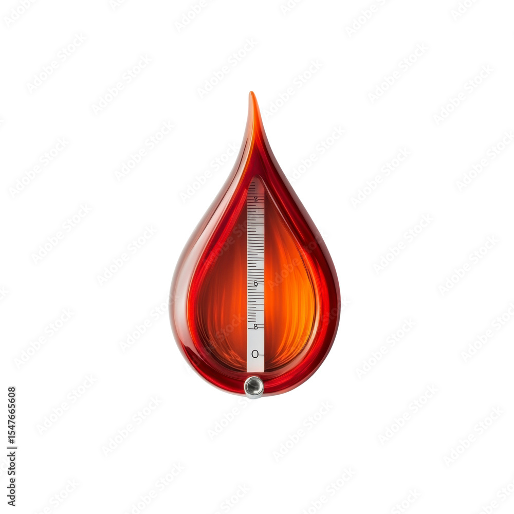 Fototapeta premium Abstract Teardrop Shaped Object with Measurement Scale