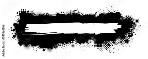 Monochrome Blot Frame hand drawn. Not AI. Vector illustration.