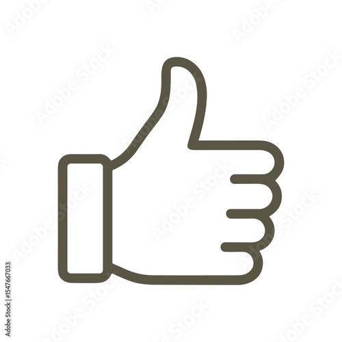 Appreciative gesture Thumbs up outline. Icon symbol illustration