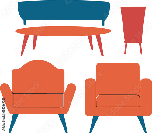 red and white armchair