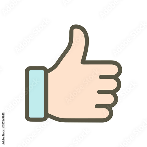 Hand giving a thumbs up. Icon symbol illustration