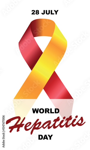 World Hepatitis Day. Awareness ribbon. Raising awareness of Hepatitis campaign. Vector illustration EPS10