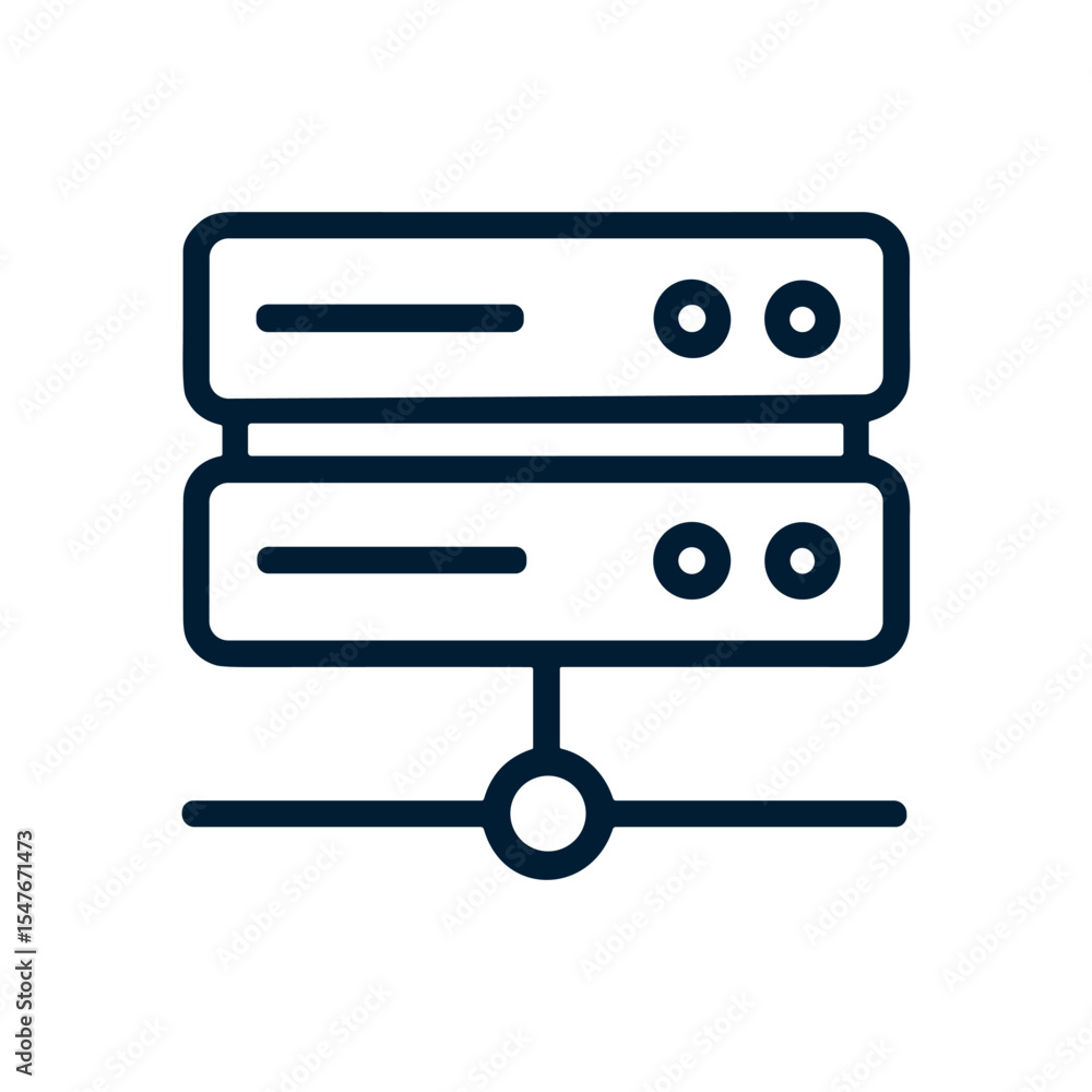 Minimalist server rack icon on white. Icon symbol illustration Minimalist server rack icon on white. Icon symbol illustration