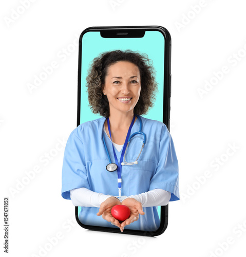 Mature female doctor with h...