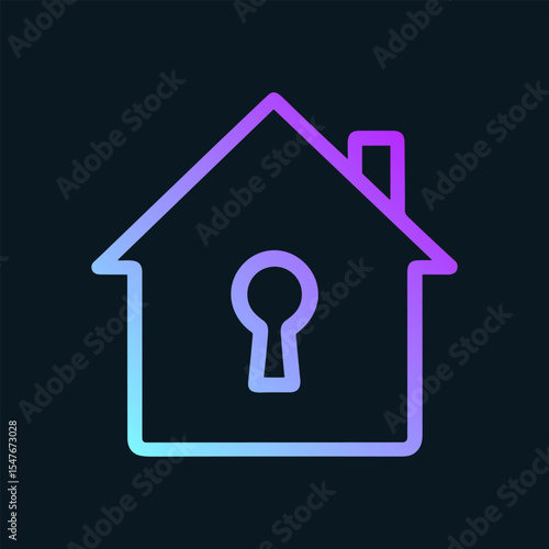 Secure home Gradient of safety. Icon symbol illustration