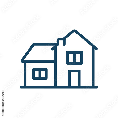Simplified house icon two stories. Icon symbol illustration