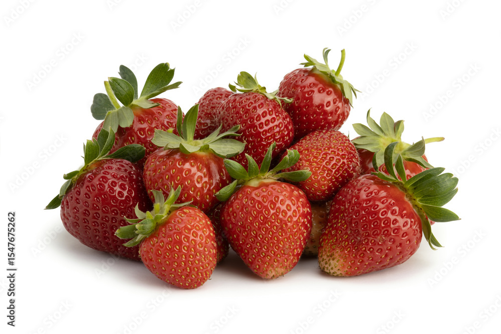 Pile of fresh ripe red strawberries isolated on white background Pile of fresh ripe red strawberries isolated on white background