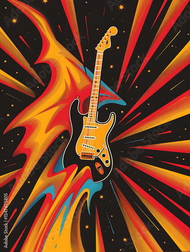 classic rock concert poster with lightning bolt graphic  (3)