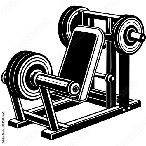 Leg press exercise machine isolated on white background