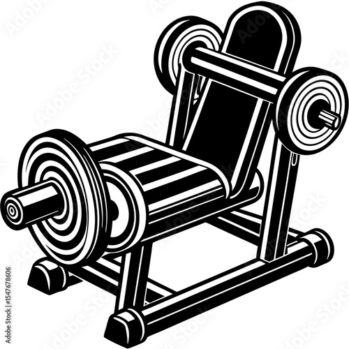 Leg press exercise machine isolated on white background