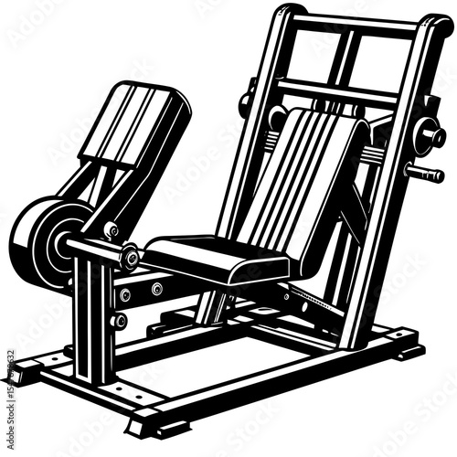 Leg press machine for exercise isolated on white background