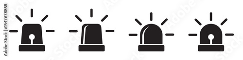 Siren icon, siren pictogram, fire siren icons set.