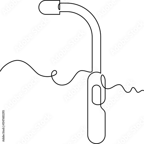 one line art Dental Suction vector illustration. line art, one continuous line, simple, hand drawn and sketch style. for icons, symbols, signs or logos. PNG